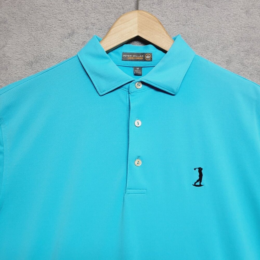 Peter Millar Shirt Mens Medium Summer Comfort Interlachen Country Golf Club Polo - Picture 2 of 9